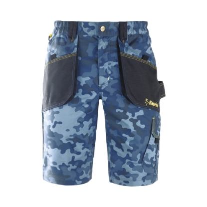Pantaloni corti da lavoro Slick  camouflage blu fronte