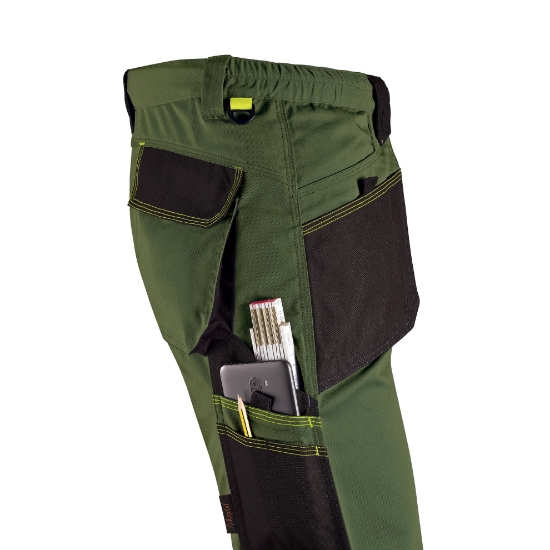 Pantaloni corti da lavoro Slick verde tasche lato destro