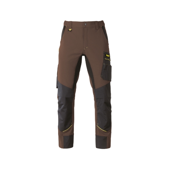 Retro pantaloni elasticizzati lunghi Dynamic marroni
