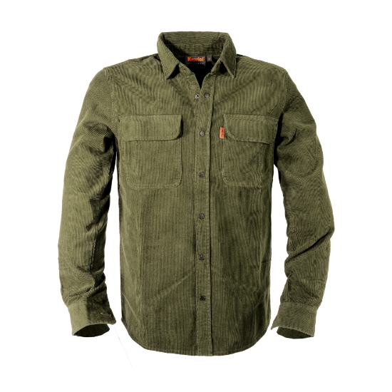 Camicia da lavoro urban Corduroy verde_front